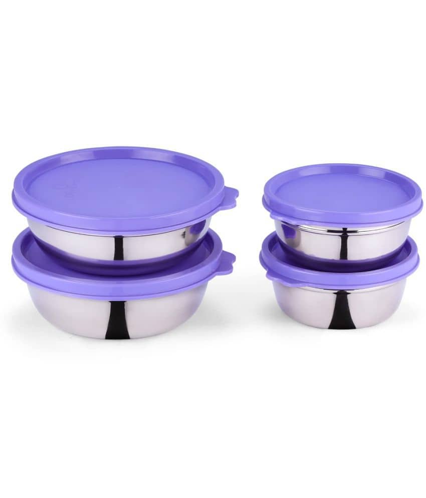 Oliveware - Steel Purple Food Container ( Set of 4 )