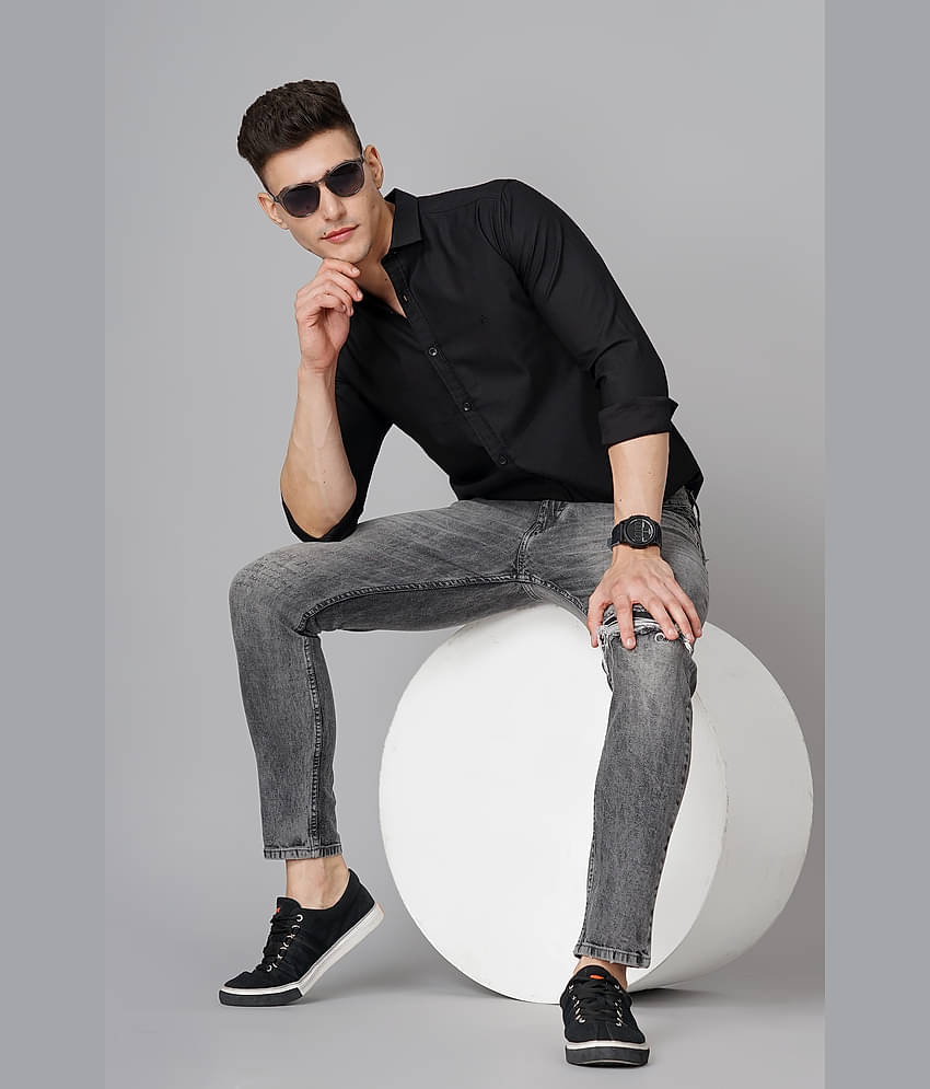 Paul Street - Black 100% Cotton Slim Fit Men's Casual Shirt ( Pack of 1 )