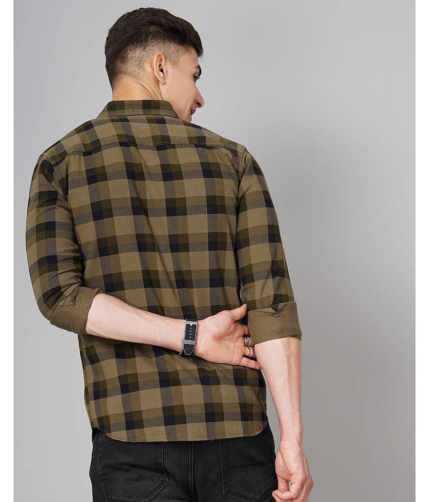 Paul Street - Olive 100% Cotton Slim Fit Men's Casual Shirt ( Pack of 1 )