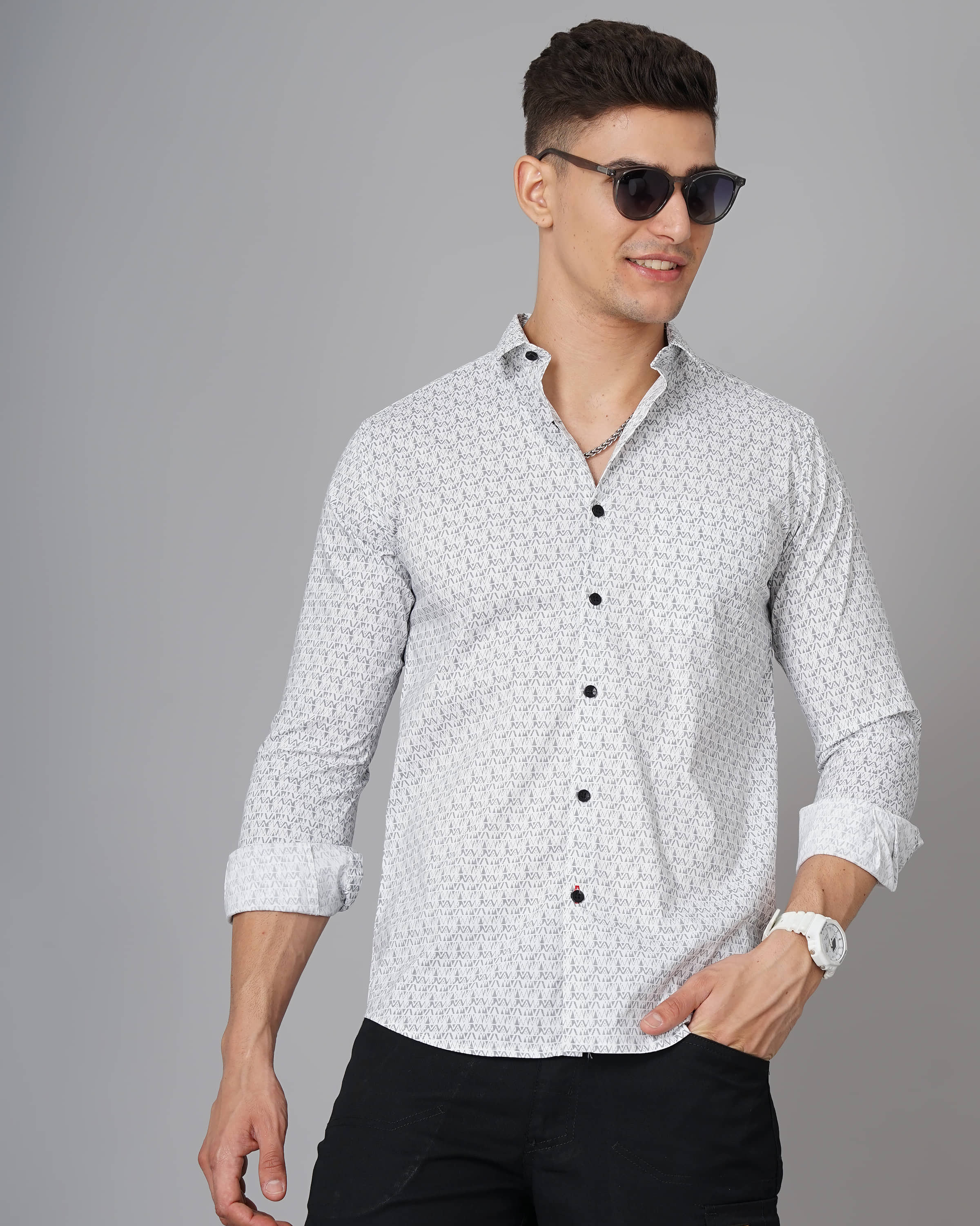 Paul Street - White 100% Cotton Slim Fit Men's Casual Shirt ( Pack of 1 )