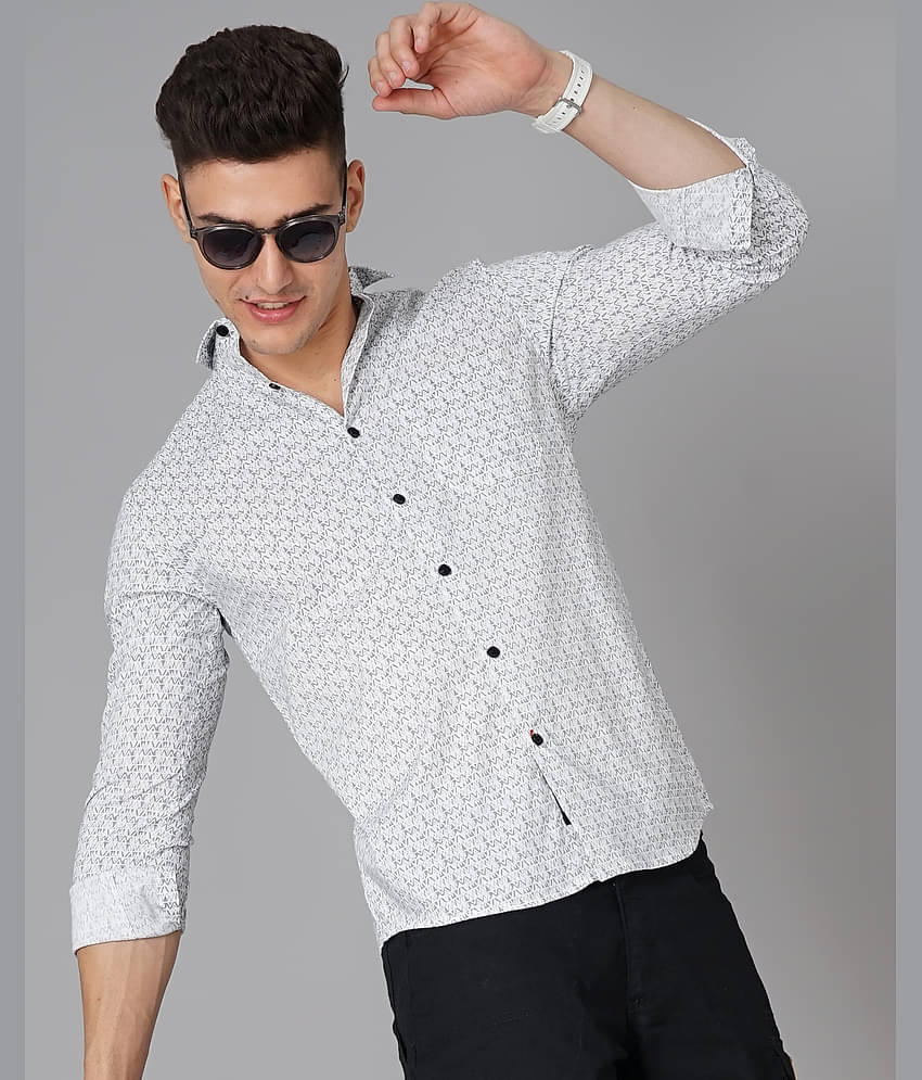 Paul Street - White 100% Cotton Slim Fit Men's Casual Shirt ( Pack of 1 )