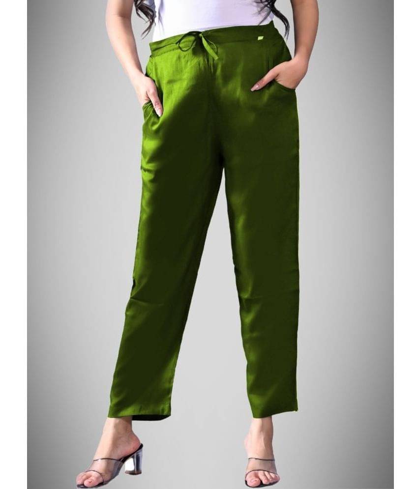     			QuaClo - Green Rayon Regular Women's Casual Pants ( Pack of 1 )
