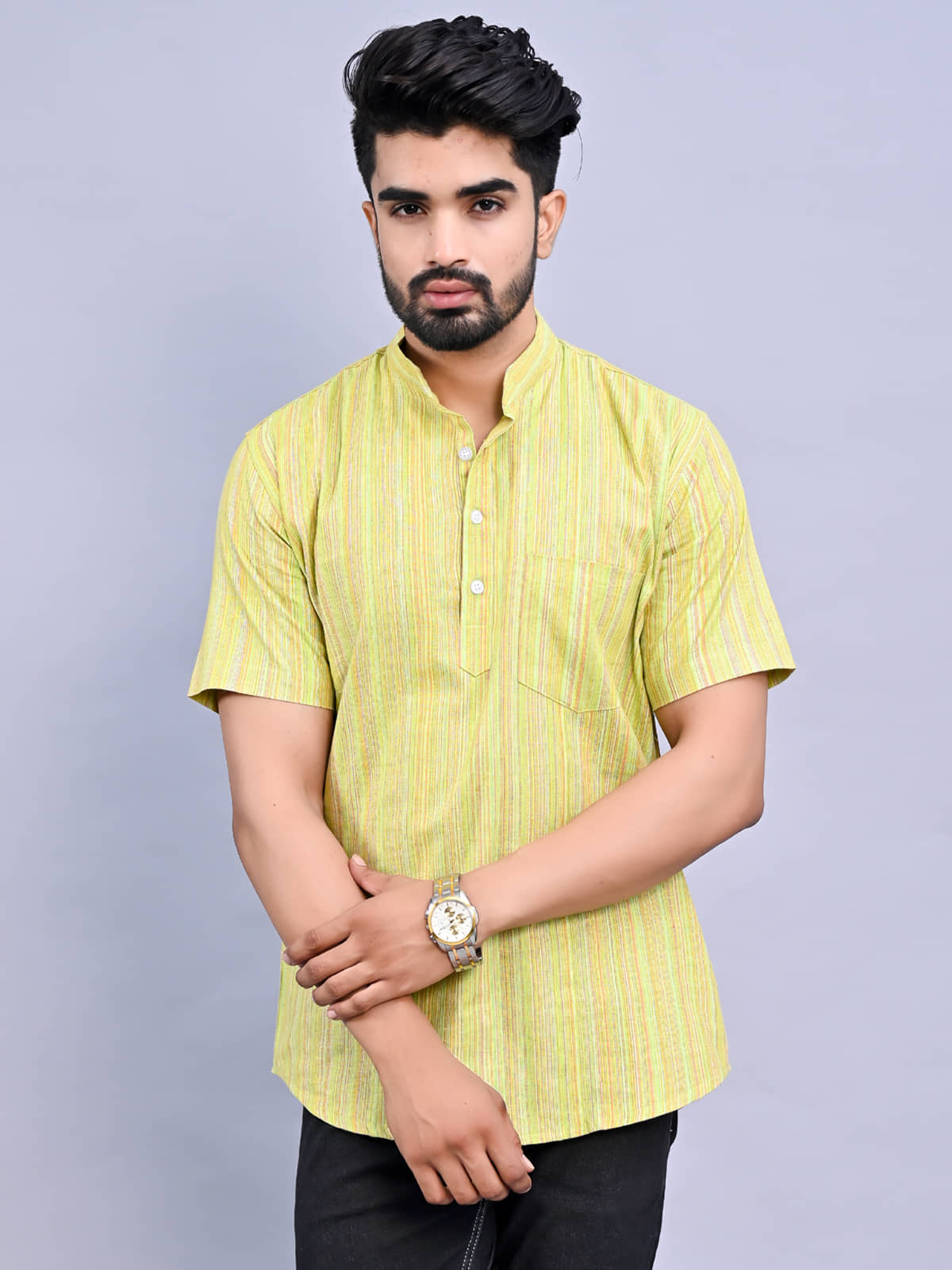 QuaClo - Light Green Cotton Men's Regular Kurta ( Pack of 1 ) - Kurtas & Kurta Sets | Buy online on ZillyBuy