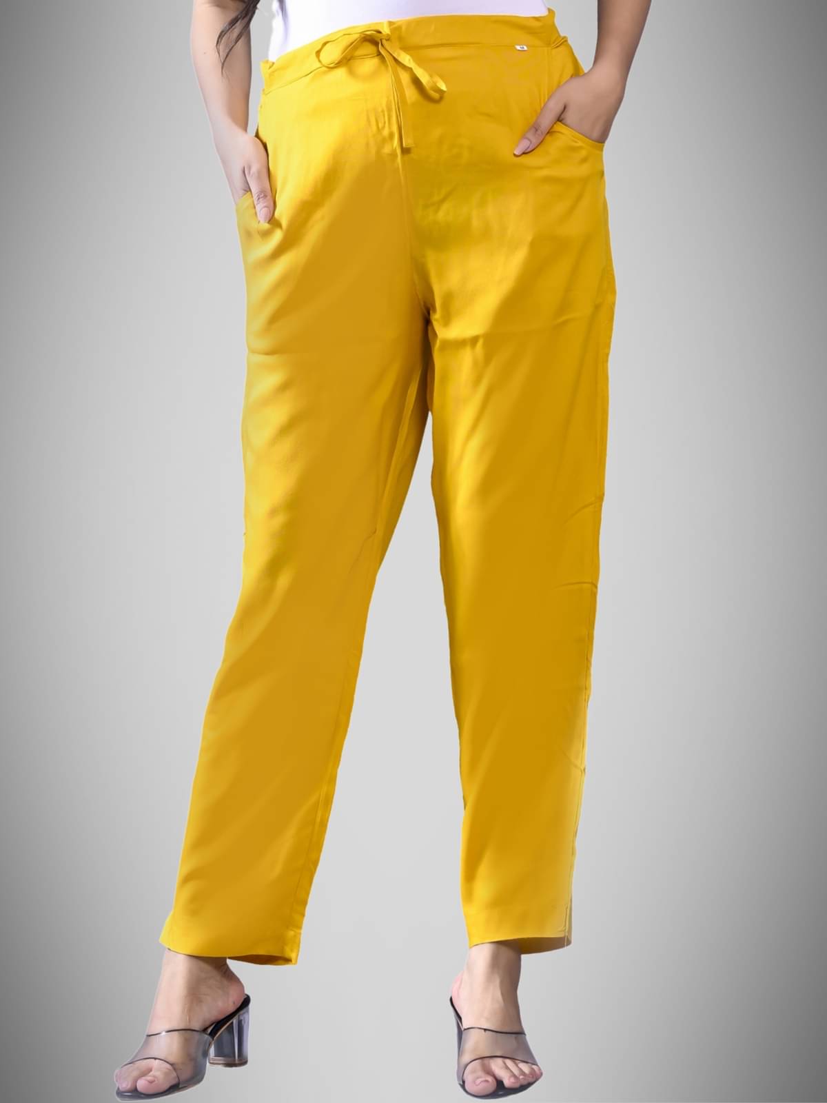     			QuaClo - Mustard Rayon Regular Women's Casual Pants ( Pack of 1 )