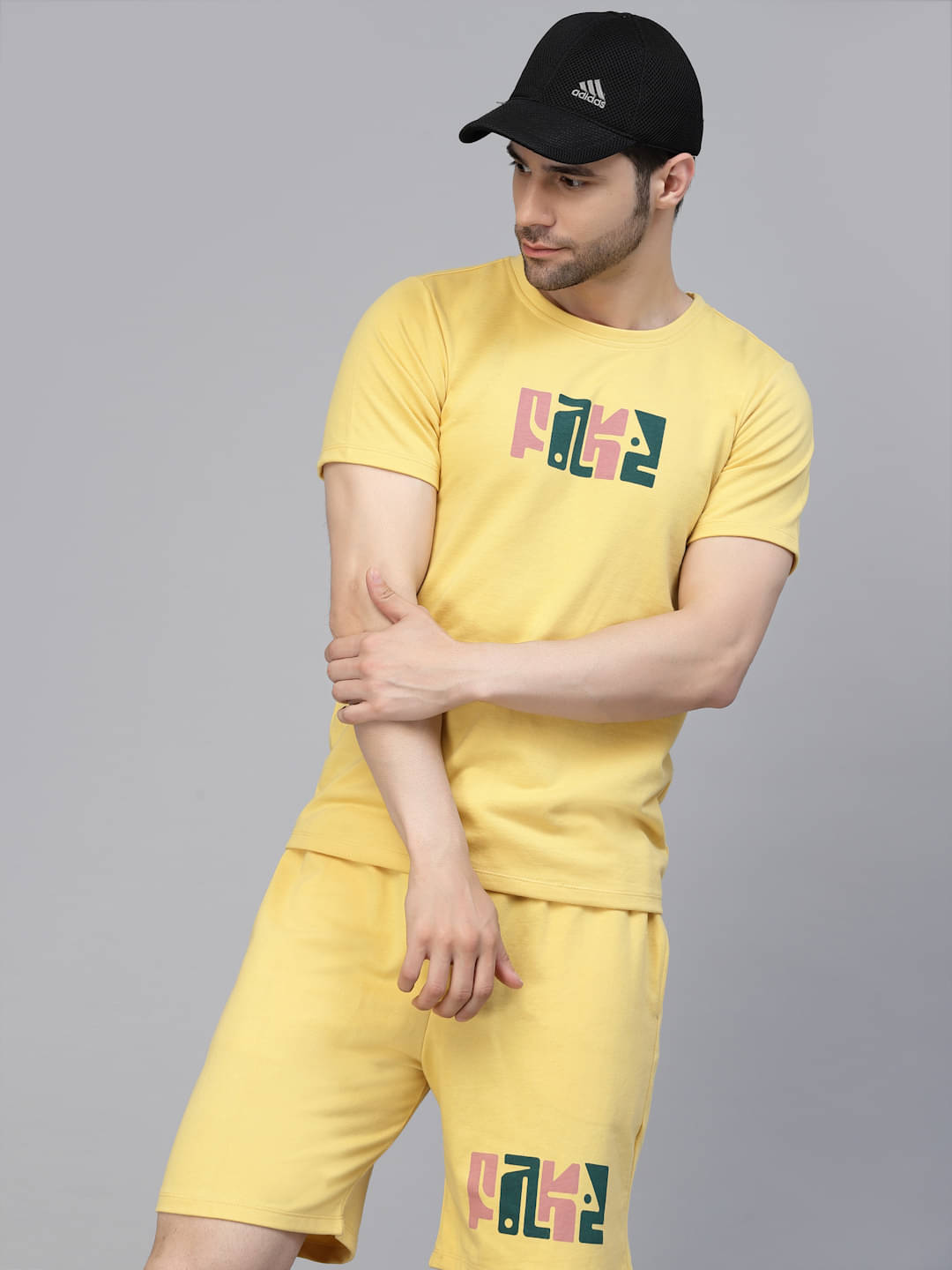     			Rigo Men's T-shirt With Shorts Co-Ords Set ( Pack of 1 , Yellow )