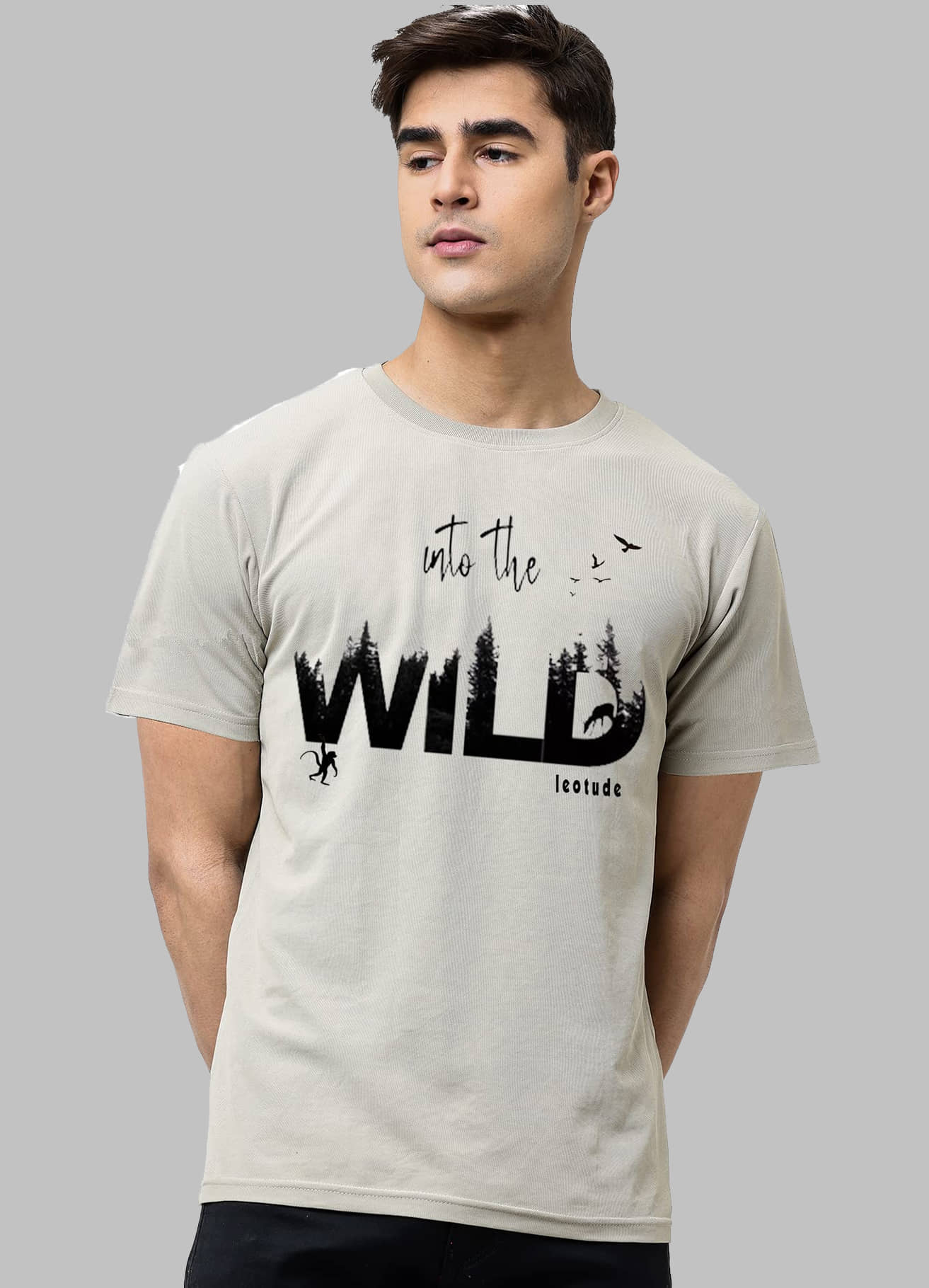 Trond - Grey Cotton Blend Regular Fit Men's T-Shirt ( Pack of 1 )