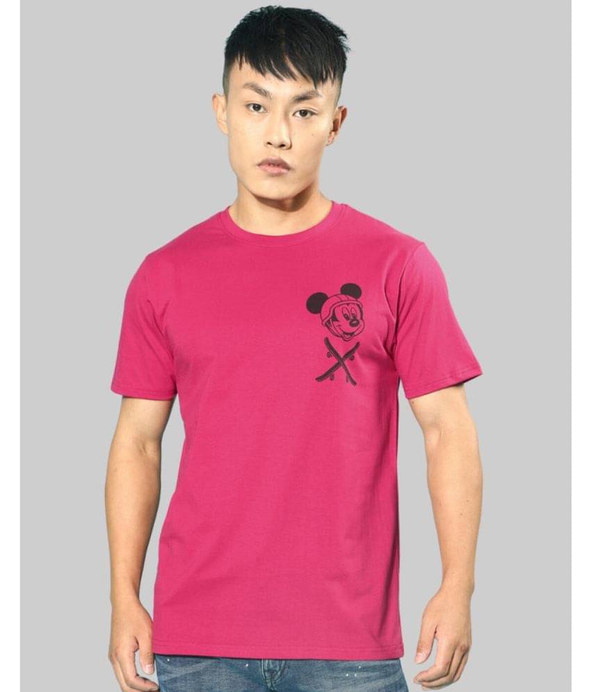     			Veirdo Pack of 1 Cotton Regular Fit Men's T-Shirt ( Pink )