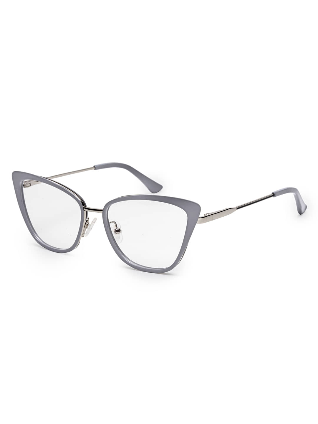 YourSpex Light Grey Cat Eye Eyeglass Frame ( Pack of 1 )