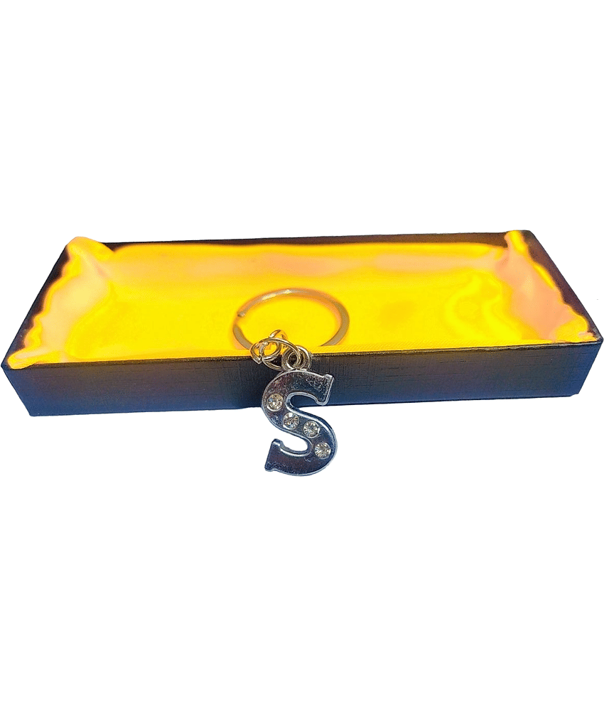 Americ Style - Silver Men's Alphabet Keychain ( Pack of 1 )