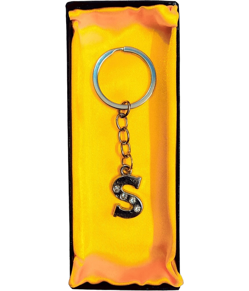 Americ Style - Silver Men's Alphabet Keychain ( Pack of 1 )