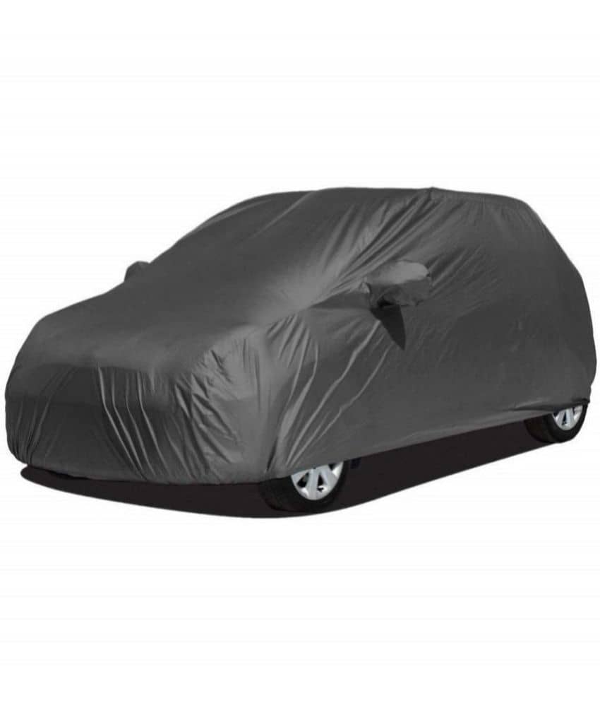 AutoRetail - Dust Proof Car Body Polyster Cover for Tata Tiago With Mirror Pocket ( Pack of 1 ) , Grey