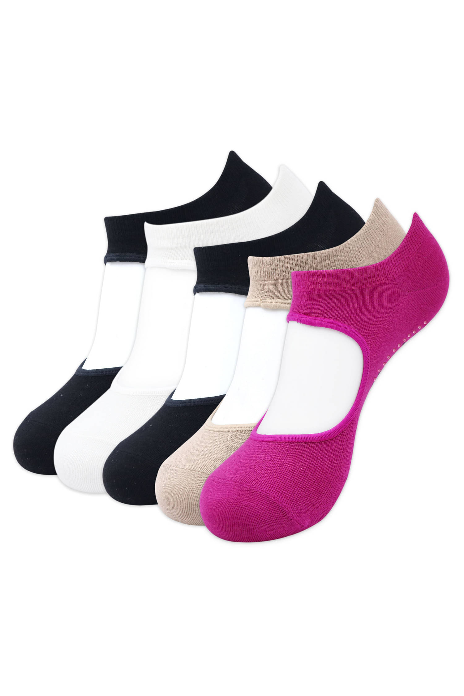 BALENZIA Women's Anti Bacterial Anti-Skid Yoga/Pilates/Dance/Ballet Made with Bamboo Cotton Multicolour Pack of 3 Socks| Women Yoga socks - 3 Pair Pack- (Free Size) (BLACK, BLACK,BEIGE,WHITE,PINK) BALENZIA Women's Anti Bacterial Anti-Skid Yoga/Pilates/Dance/Ballet Made with Bamboo Cotton Multicolour Pack of 3 Socks| Women Yoga socks - 3 Pair Pack- (Free Size) (BLACK, BLACK,BEIGE,WHITE,PINK)