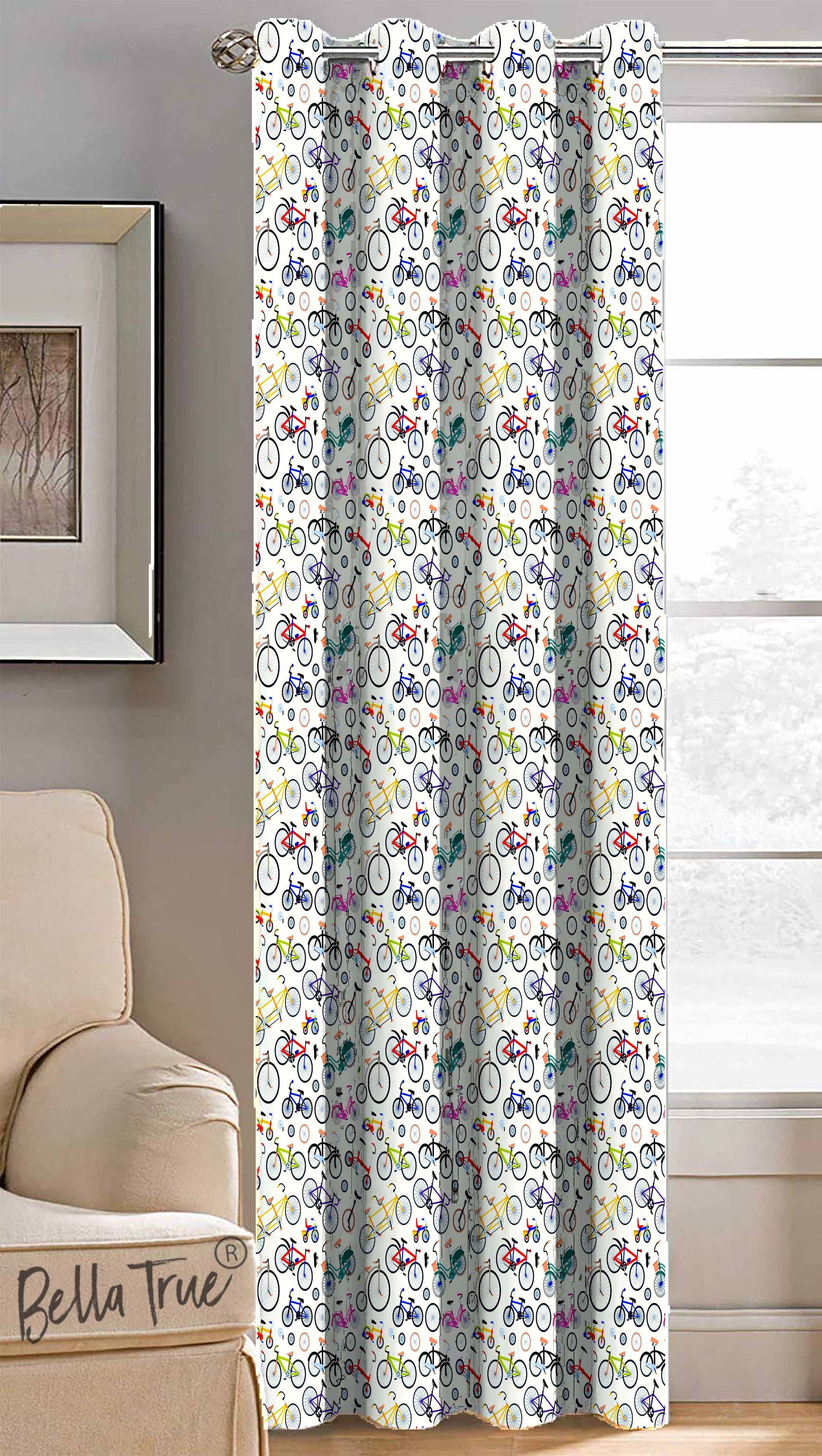 BELLA TRUE Abstract Printed Semi-Transparent Eyelet Curtain 5 ft ( Pack of 1 ) - Multicolor BELLA TRUE Abstract Printed Semi-Transparent Eyelet Curtain 5 ft ( Pack of 1 ) - Multicolor