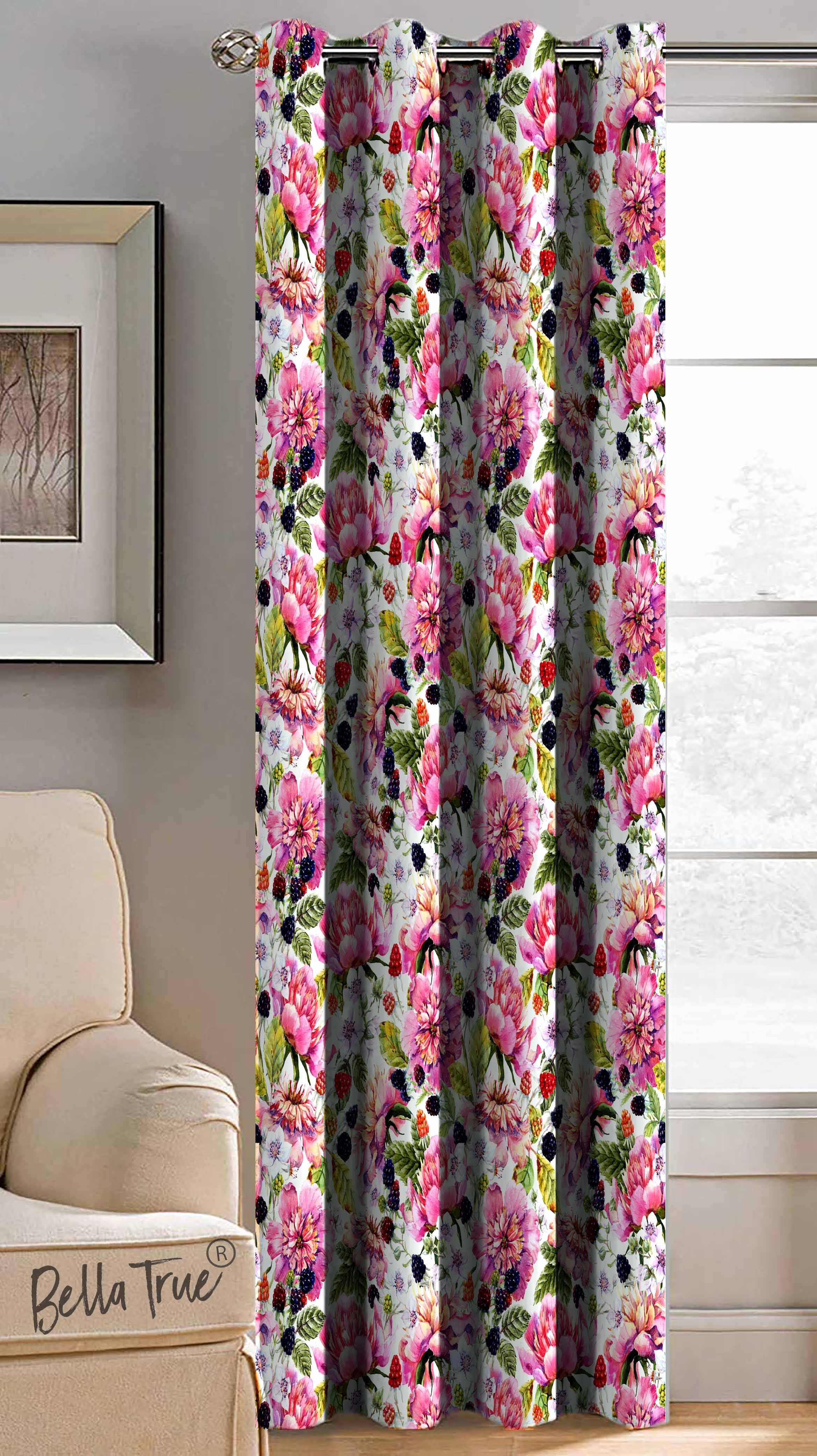 BELLA TRUE Abstract Printed Semi-Transparent Eyelet Curtain 5 ft ( Pack of 1 ) - Multicolor BELLA TRUE Abstract Printed Semi-Transparent Eyelet Curtain 5 ft ( Pack of 1 ) - Multicolor