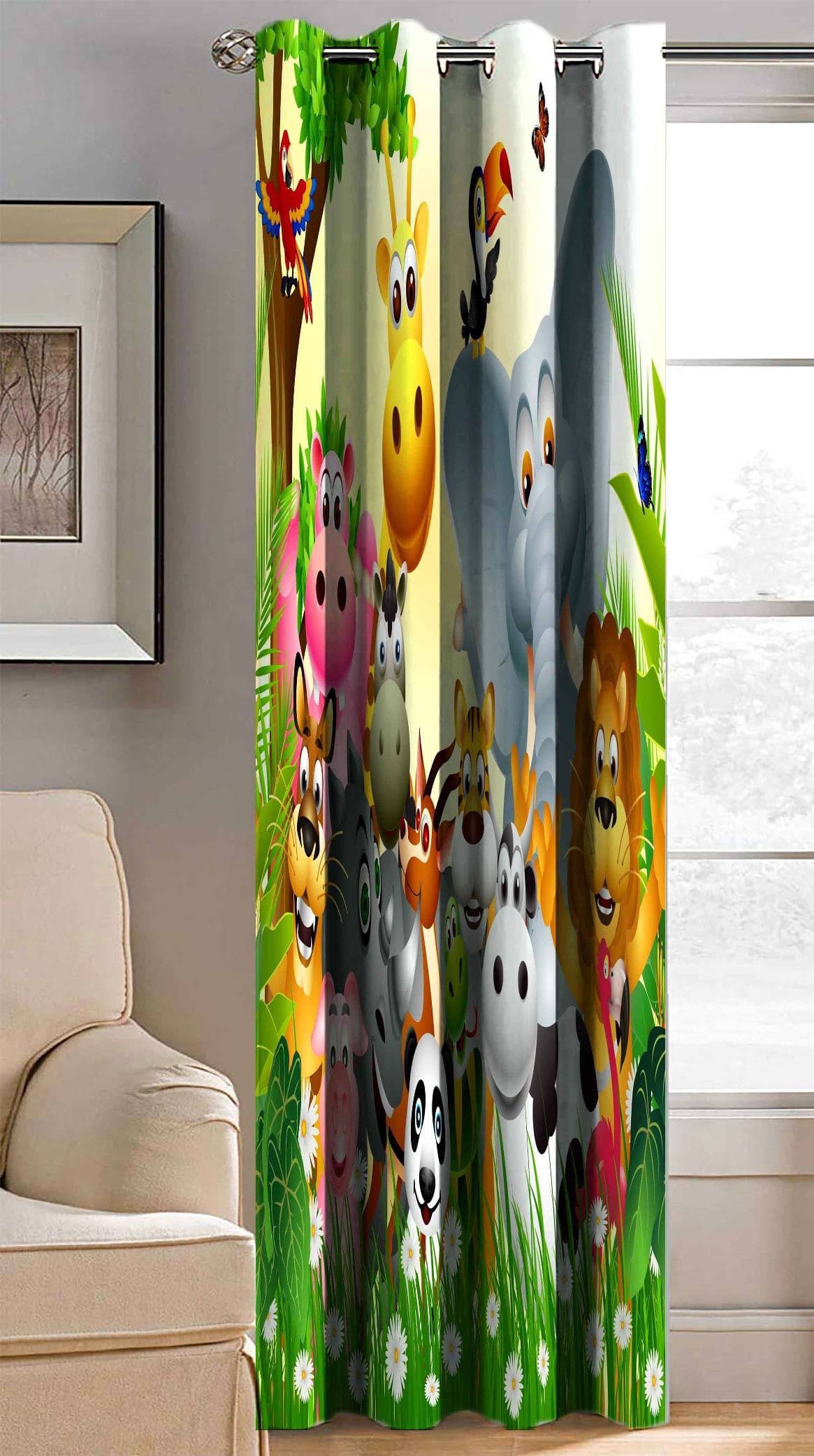 BELLA TRUE Abstract Printed Semi-Transparent Eyelet Curtain 5 ft ( Pack of 1 ) - Multicolor BELLA TRUE Abstract Printed Semi-Transparent Eyelet Curtain 5 ft ( Pack of 1 ) - Multicolor