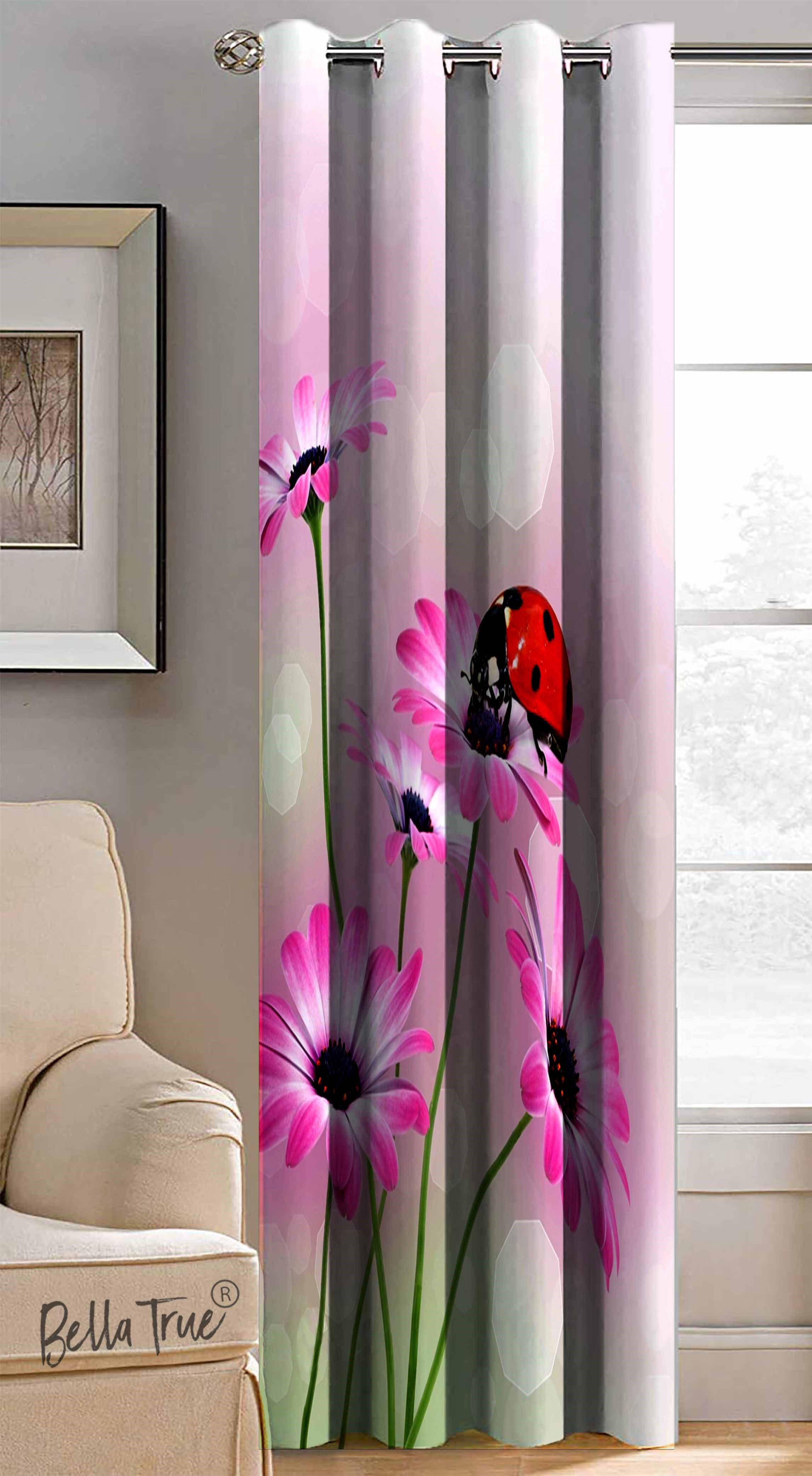BELLA TRUE Abstract Printed Semi-Transparent Eyelet Curtain 5 ft ( Pack of 1 ) - Multicolor BELLA TRUE Abstract Printed Semi-Transparent Eyelet Curtain 5 ft ( Pack of 1 ) - Multicolor
