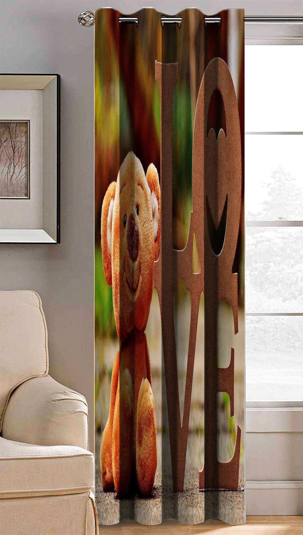 BELLA TRUE Abstract Printed Semi-Transparent Eyelet Curtain 5 ft ( Pack of 1 ) - Multicolor BELLA TRUE Abstract Printed Semi-Transparent Eyelet Curtain 5 ft ( Pack of 1 ) - Multicolor