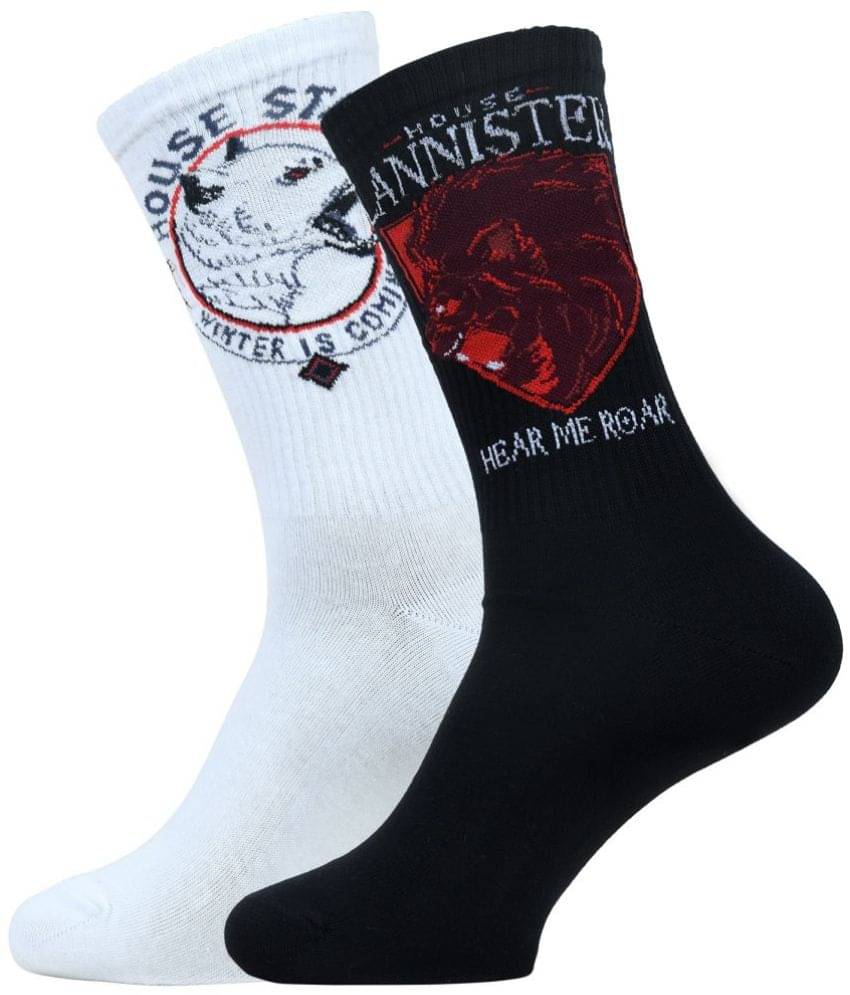 Balenzia X Game of Thrones - Cotton Blend Men's Self Design Multicolor Mid Length Socks ( Pack of 2 ) Balenzia X Game of Thrones - Cotton Blend Men's Self Design Multicolor Mid Length Socks ( Pack of 2 )