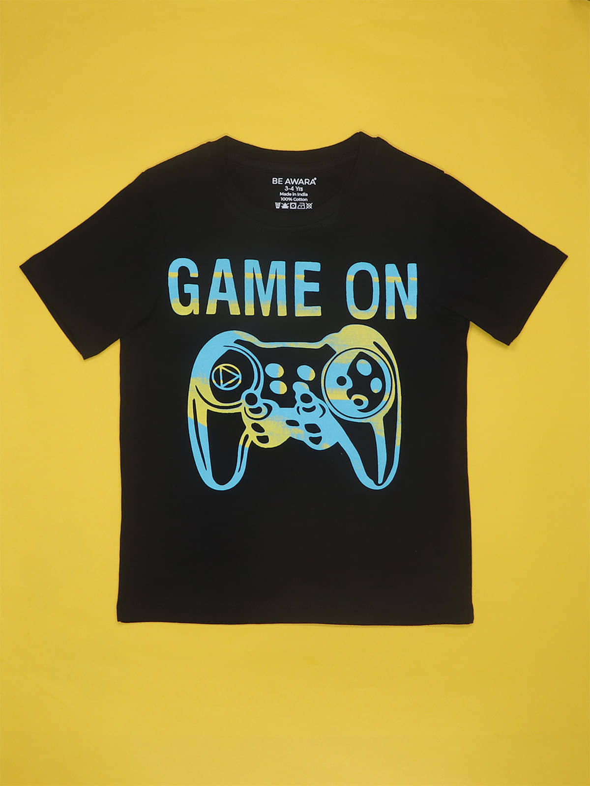 Be Awara Pack of 2 Boys Cotton T-Shirt ( Black ) Be Awara Pack of 2 Boys Cotton T-Shirt ( Black )