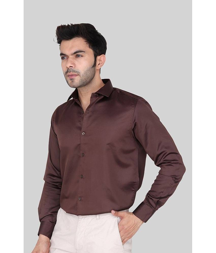 Comey Satin Slim Fit Solids Full Sleeves Men's Casual Shirt - Green ( Pack of 1 )