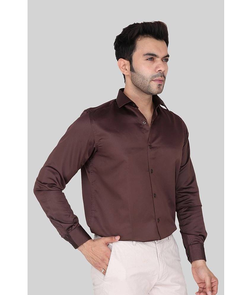 Comey Satin Slim Fit Solids Full Sleeves Men's Casual Shirt - Green ( Pack of 1 )