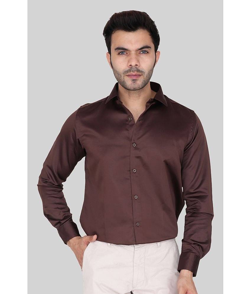 Comey Satin Slim Fit Solids Full Sleeves Men's Casual Shirt - Green ( Pack of 1 )