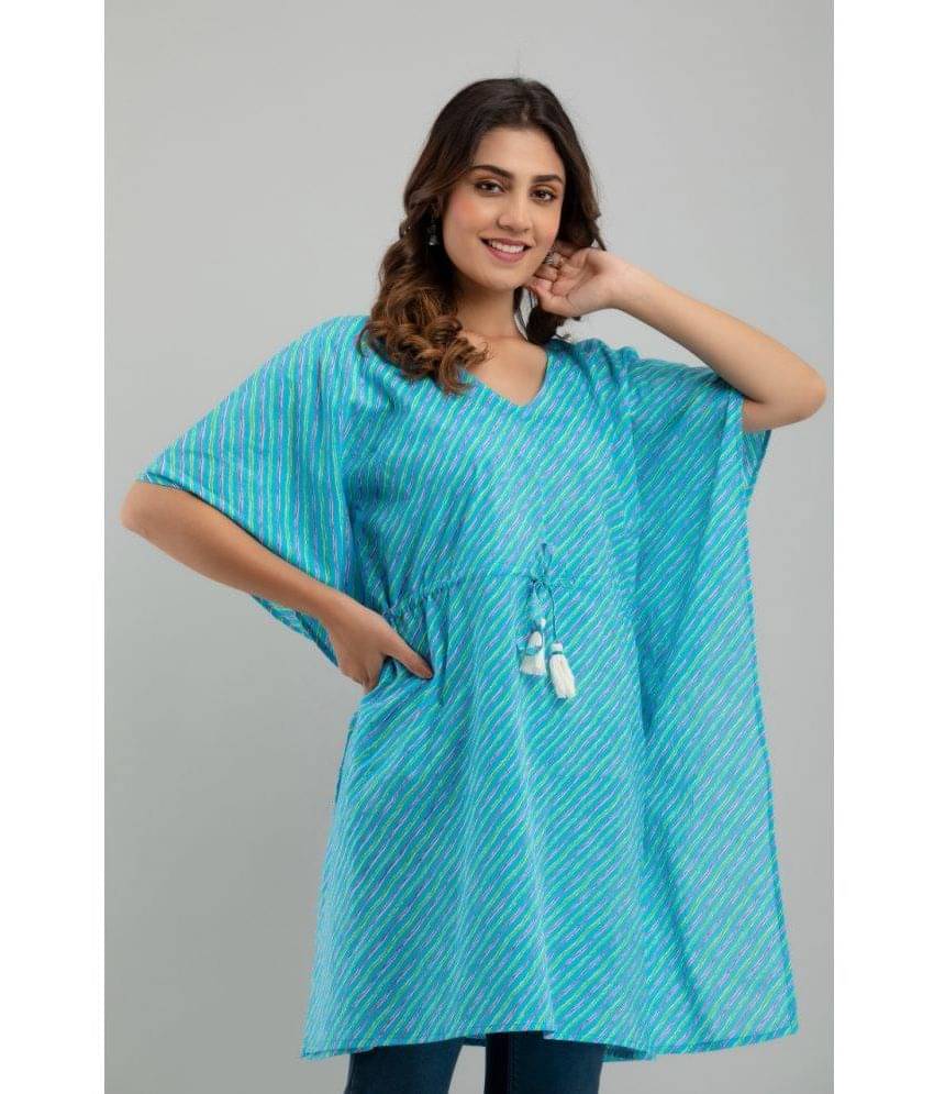     			Frionkandy - Light Blue Cotton Women's Kaftan ( Pack of 1 )