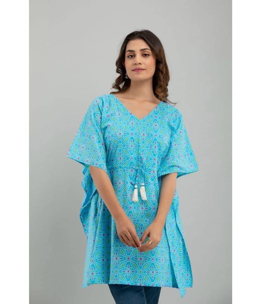     			Frionkandy - Light Blue Cotton Women's Kaftan ( Pack of 1 )