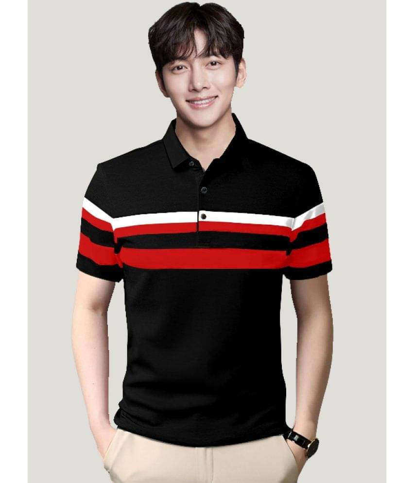 GESPO Pack of 1 Cotton Blend Regular Fit Colorblock Half Sleeves Men's Polo T Shirt ( Black ) GESPO Pack of 1 Cotton Blend Regular Fit Colorblock Half Sleeves Men's Polo T Shirt ( Black )