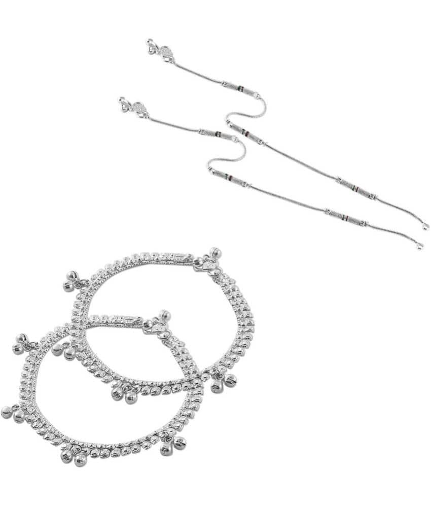 HEER COLLECTION - Silver Anklets ( Pack of 2 ) - Anklets | Buy online on ZillyBuy