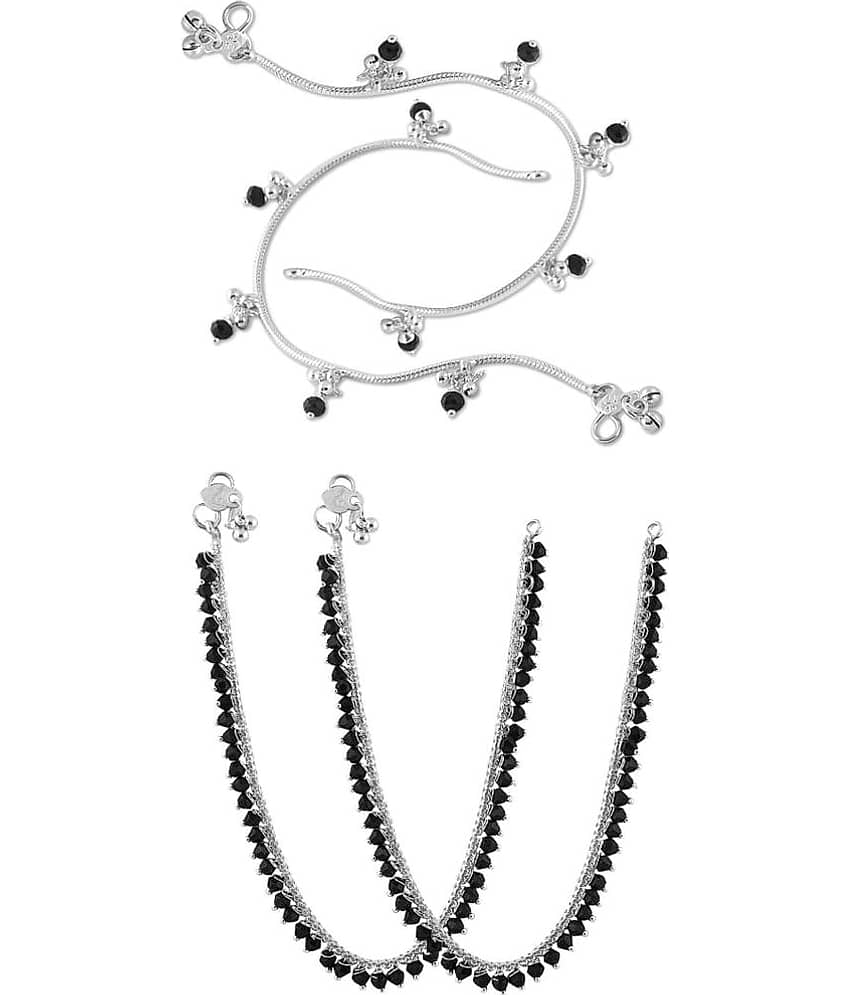HEER COLLECTION - Silver Anklets ( Pack of 2 ) - Anklets | Buy online on ZillyBuy