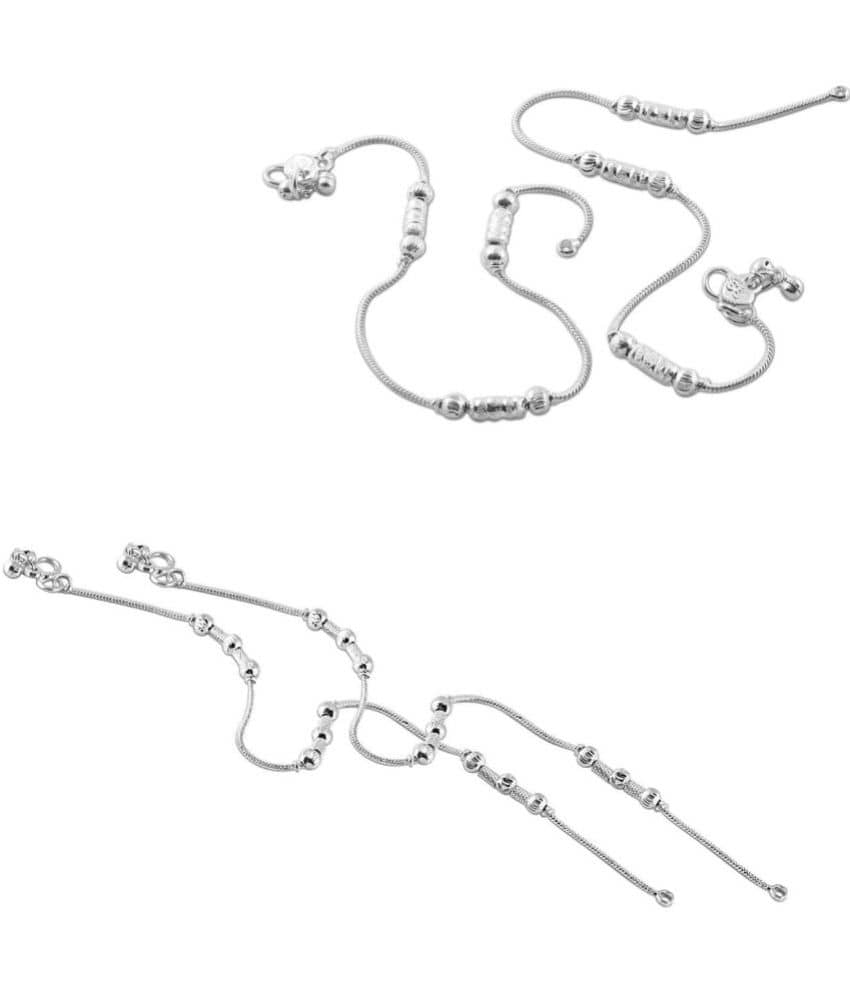 HEER COLLECTION - Silver Anklets ( Pack of 2 ) - Anklets | Buy online on ZillyBuy