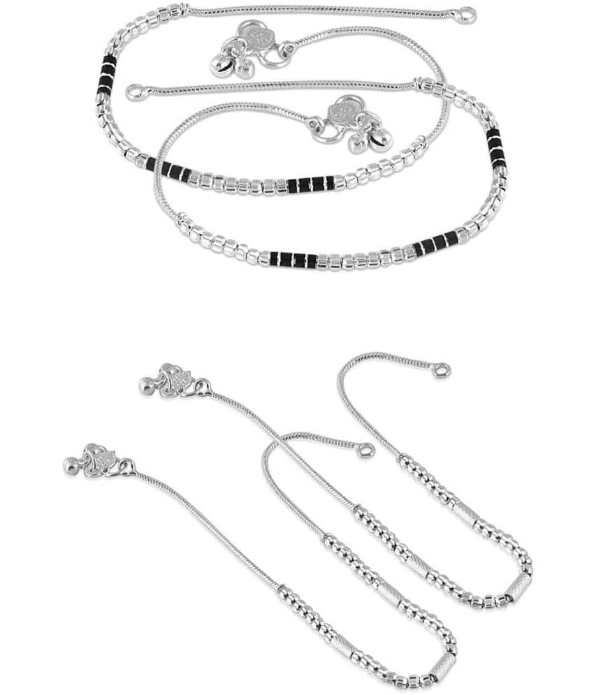 HEER COLLECTION - Silver Anklets ( Pack of 2 ) - Anklets | Buy online on ZillyBuy