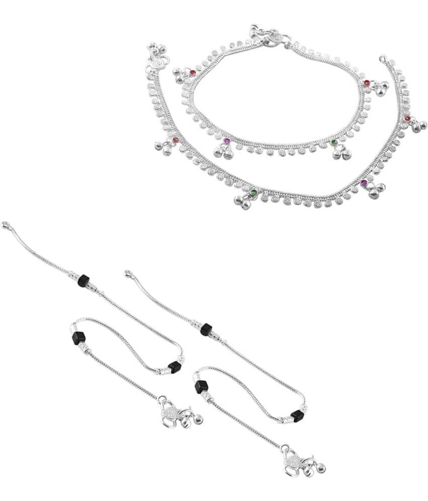 HEER COLLECTION - Silver Anklets ( Pack of 2 ) - Anklets | Buy online on ZillyBuy