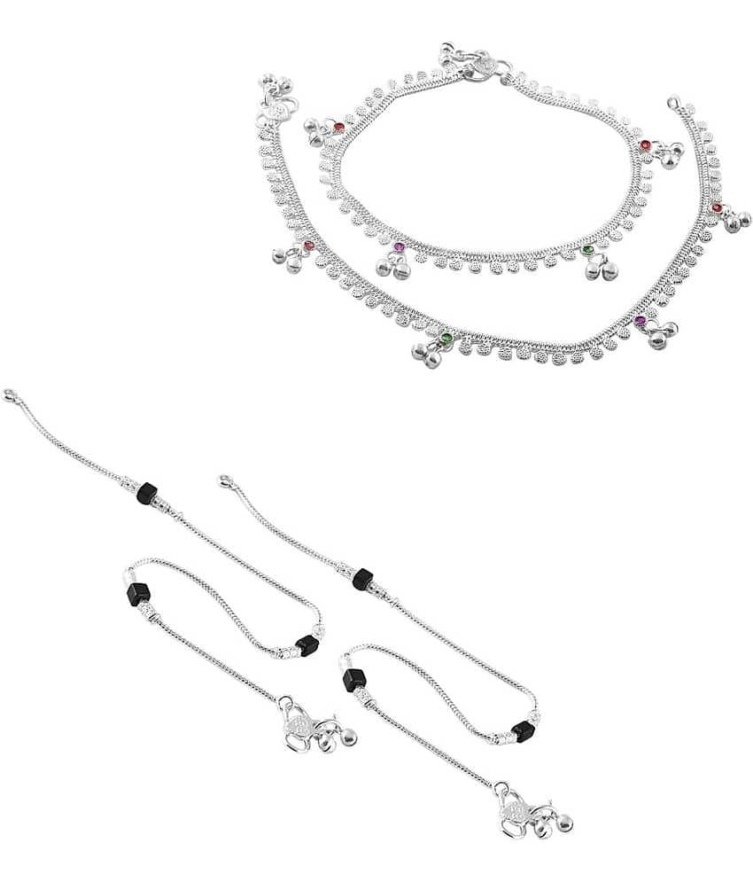 HEER COLLECTION - Silver Anklets ( Pack of 2 ) - Anklets | Buy online on ZillyBuy