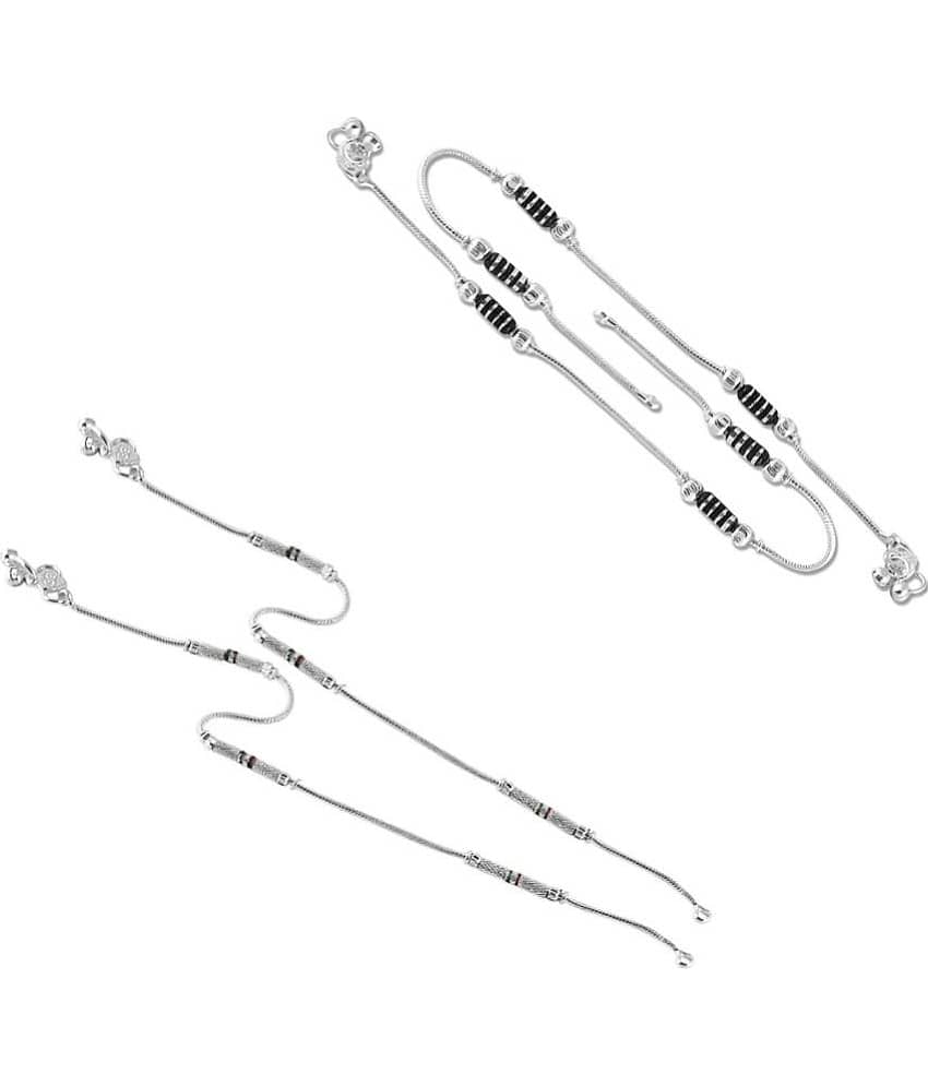 HEER COLLECTION - Silver Anklets ( Pack of 2 ) - Anklets | Buy online on ZillyBuy