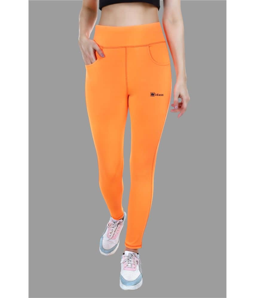 IDASS - Lycra Slim Fit Orange Women's Tights ( Pack of 1 )