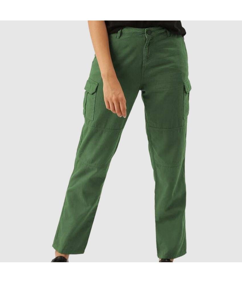     			Women Laurel Wreath Slim Fit Solid Cargo Trousers