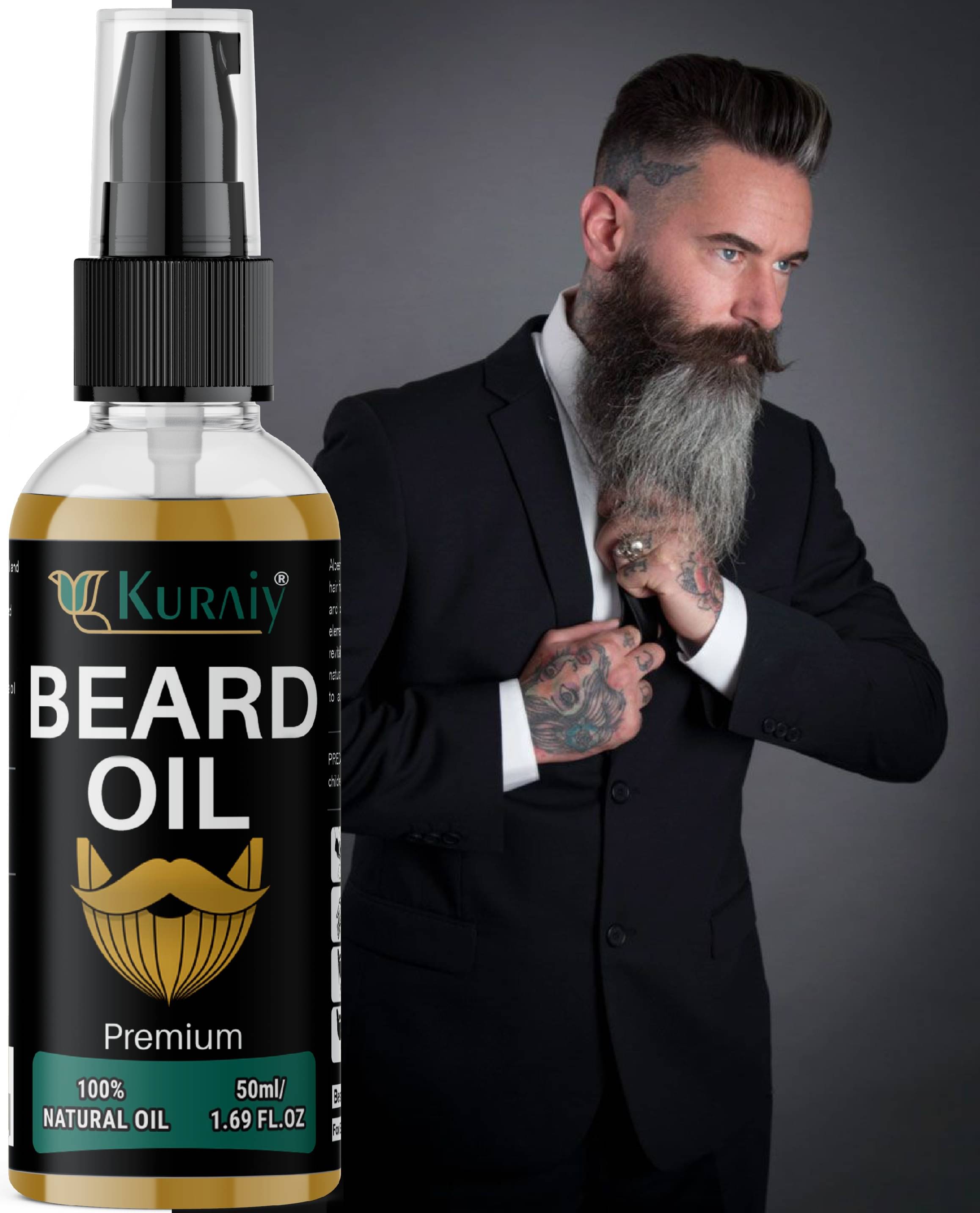 Kuraiy Best Natural Growth Beard Oil Grow Beard Thicker & More Full Thicken Hair Beard Oil Kuraiy Best Natural Growth Beard Oil Grow Beard Thicker & More Full Thicken Hair Beard Oil
