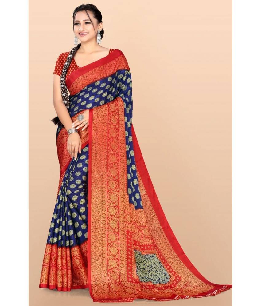 LEELAVATI Crepe Printed Saree With Unstitched Blouse Piece ( Multicolor ) LEELAVATI Crepe Printed Saree With Unstitched Blouse Piece ( Multicolor )