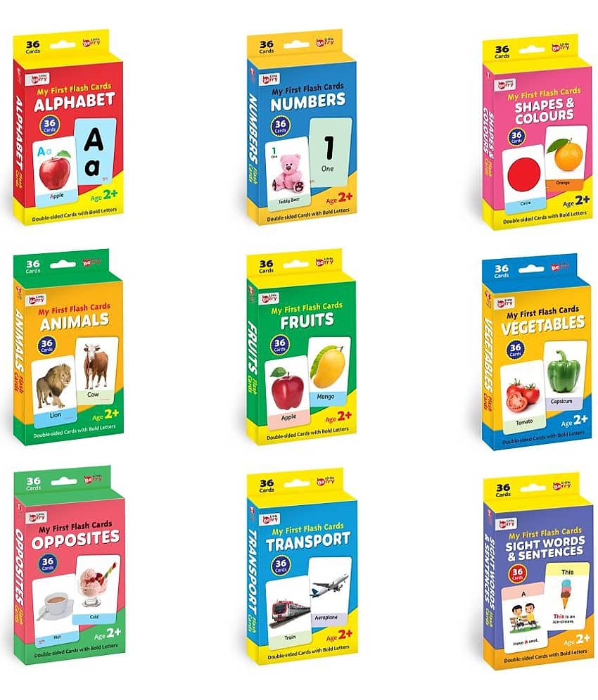 Little Berry My First Flash Cards for Kids (All-in-One Combo): Alphabets, Numbers, Shapes, Colours, Fruits, Vegetables, Animals, Transport, Opposites, Sight Words | 324 Cards | Learning Guide & Activities Included - Toys and Games | Buy online on ZillyBuy