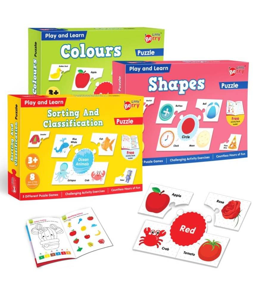 Little Berry Shapes, Colours, Sorting & Classification Play & Learn Puzzle Combo (120 Pieces) | Includes 3 Brain Activity Books & 5 Different Puzzle Games | Learning & Educational Toy for Boys and Girls Above 2 Years Little Berry Shapes, Colours, Sorting & Classification Play & Learn Puzzle Combo (120 Pieces) | Includes 3 Brain Activity Books & 5 Different Puzzle Games | Learning & Educational Toy for Boys and Girls Above 2 Years