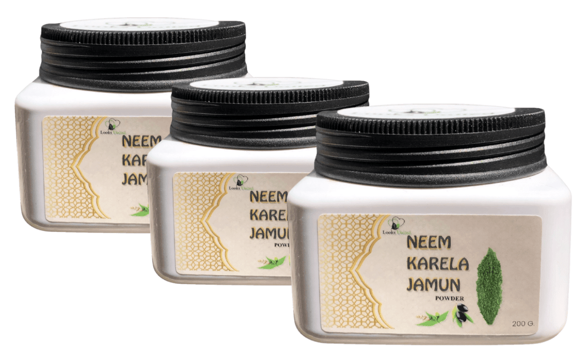     			Looks United Neem Karela Jamun Powder 200 Gm Pack of 3