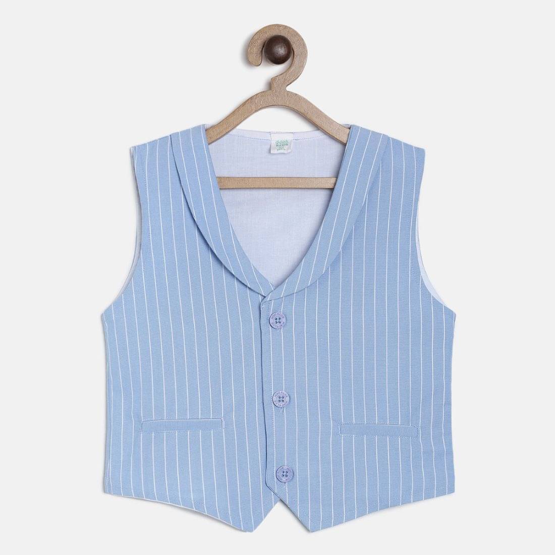     			MINI KLUB Baby Boys Blue Woven Waistcoat Pack of 1