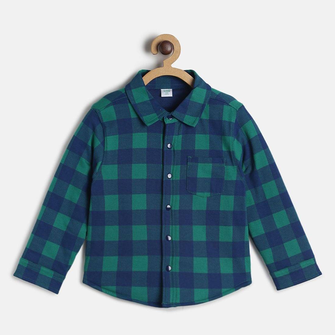     			MINI KLUB Baby Boys Green Knit Shacket Pack of 1