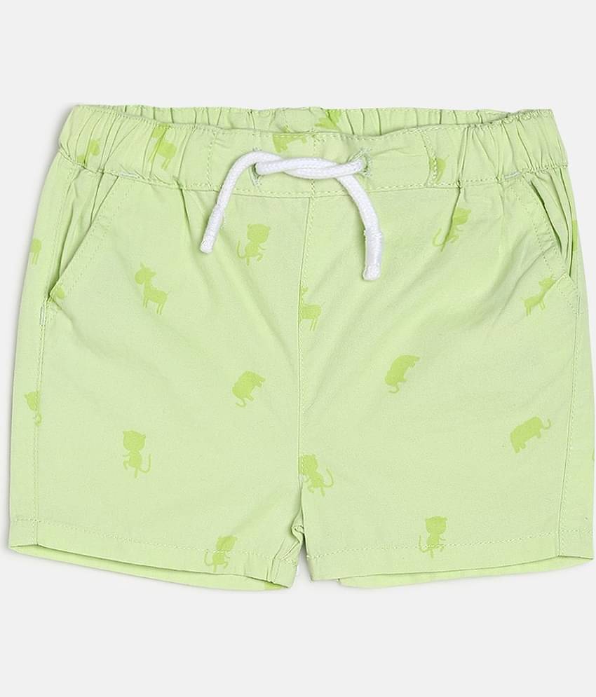 MINI KLUB Baby Boys Green 100% Cotton Shorts Pack of 1