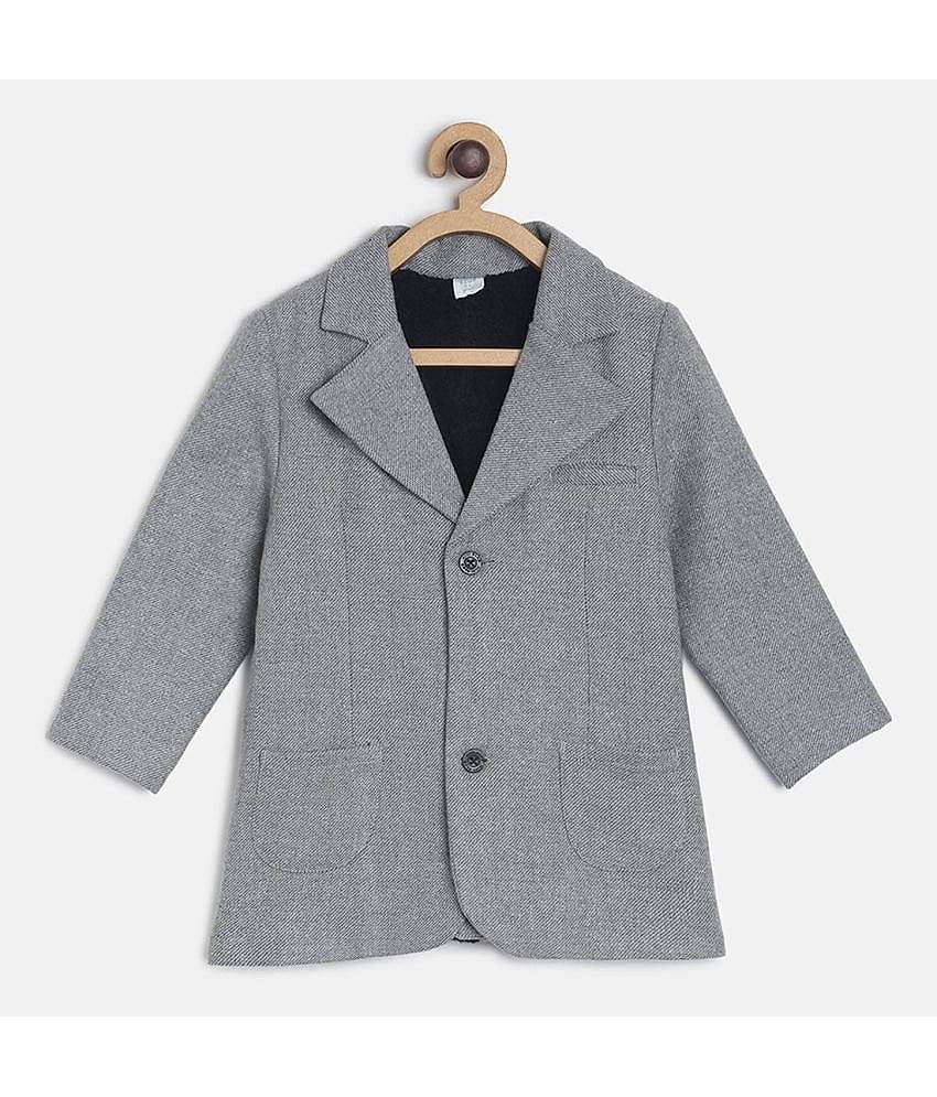 MINI KLUB Boys Cotton Casual Jacket ( Grey , Pack of 1 )