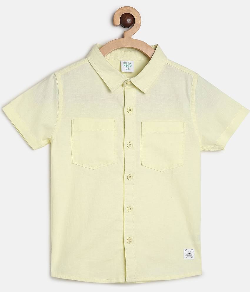 MINI KLUB Pack of 1 Boys 100% Cotton Shirt ( White )