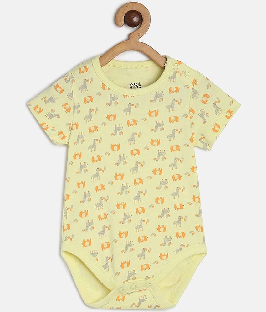 MINI KLUB Pack of 3 Baby Boys Cotton Bodysuit ( Multicolor )