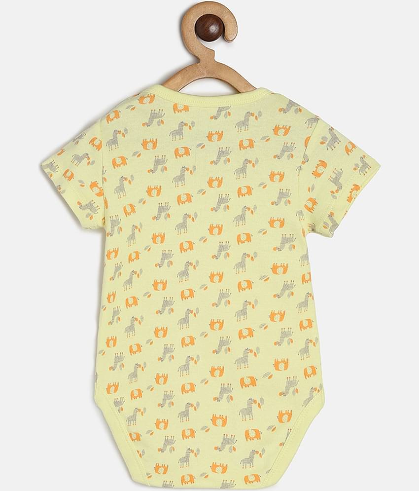 MINI KLUB Pack of 3 Baby Boys Cotton Bodysuit ( Multicolor )